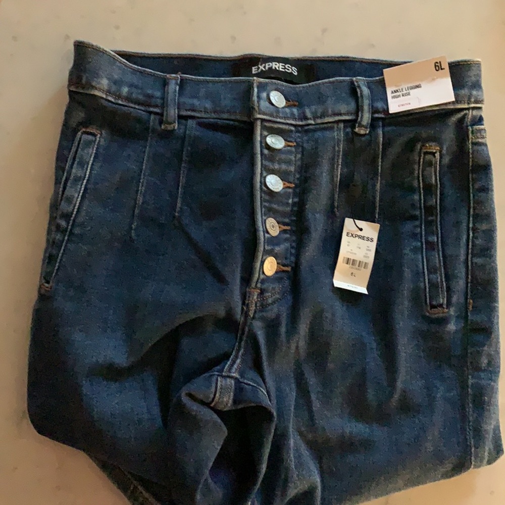 Express High Rise Button Fly Jean - Picture 3 of 5